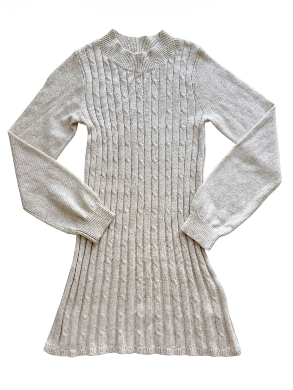 Abercrombie Kids Cable Knit Beige Sweater Dress 11/12